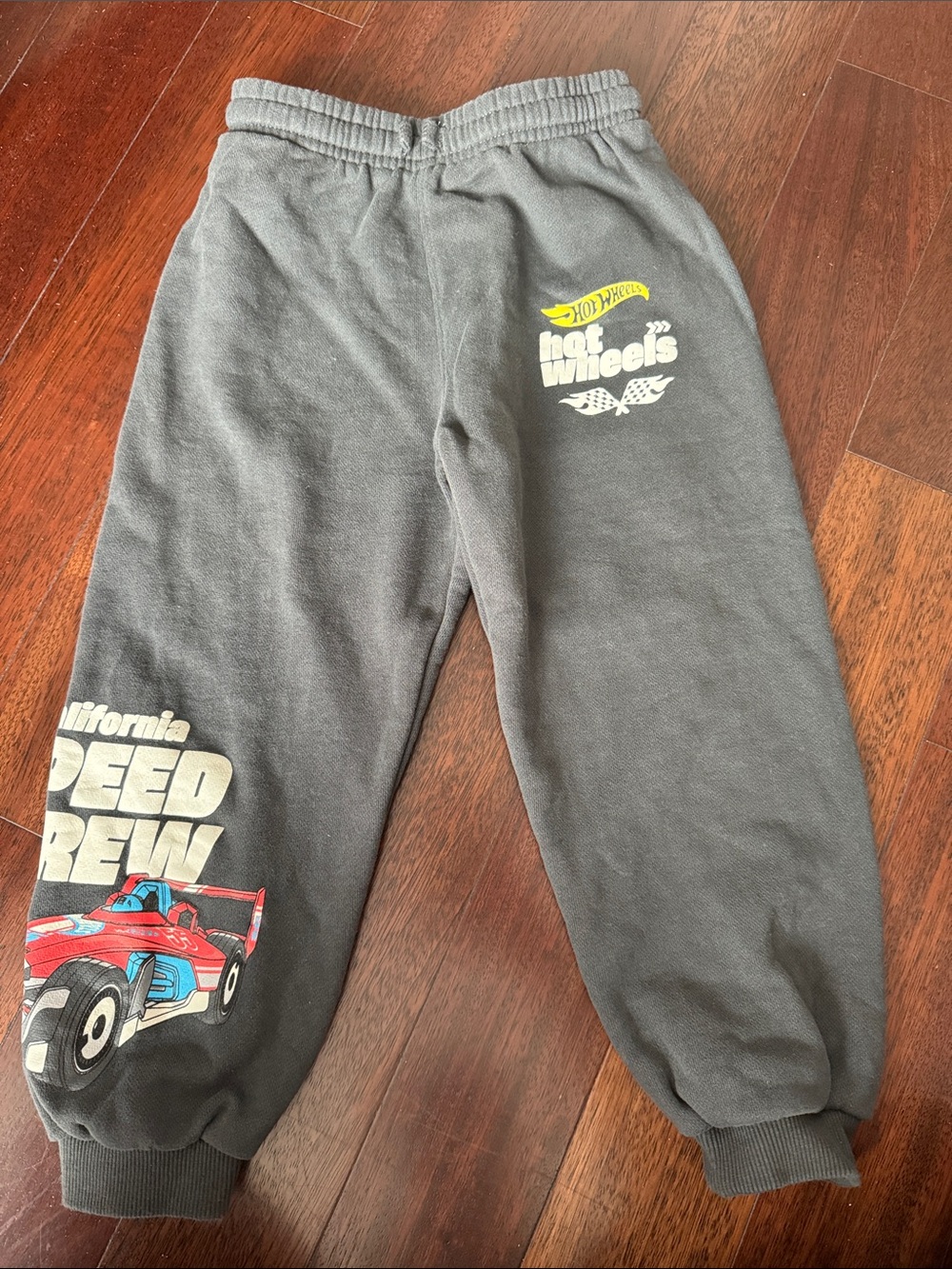 Zara Hot Wheels Boys Gray Sweatpants with Racing Graphics